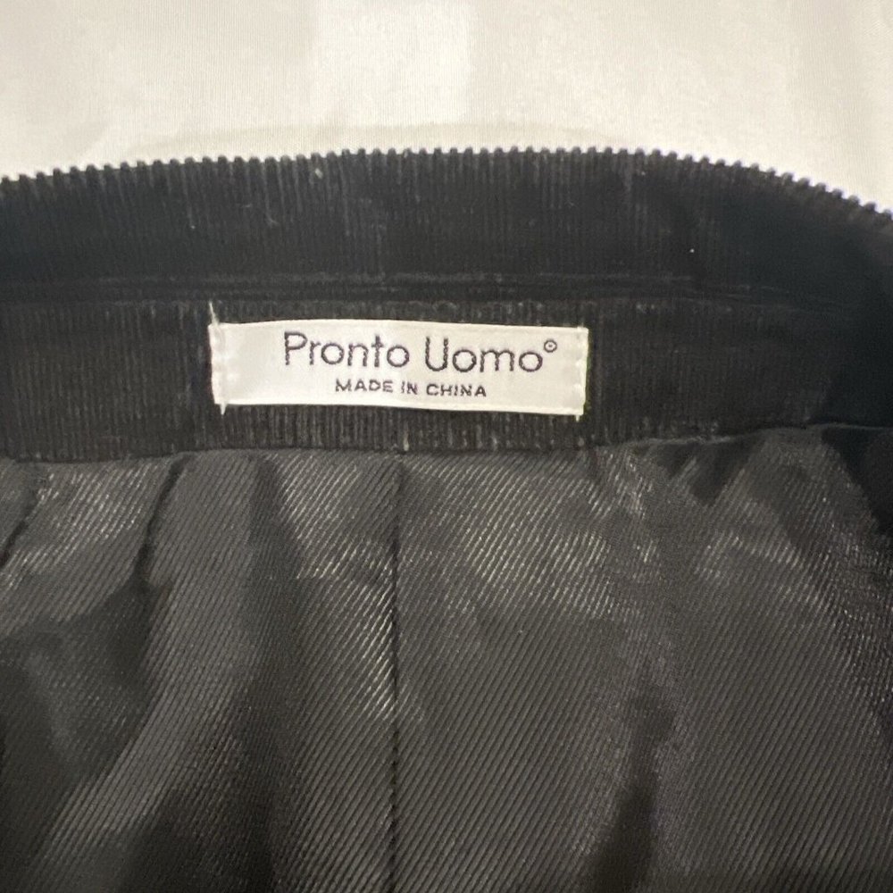 Pronto Uomo Mens Black Corduroy Blazer Sport Coat Two Button Casual Jacket 46S - Picture 4 of 16